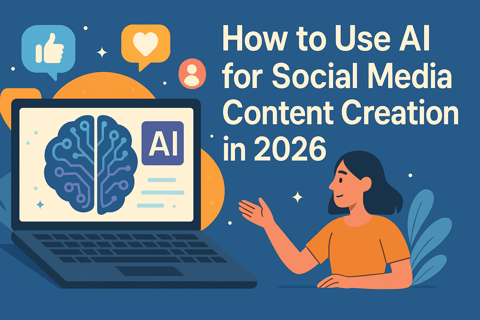 How to Use AI for Social Media Content Creation in 2026 cover showing ai video repurposing, ai video maker tips, and AI tools for YouTube automation